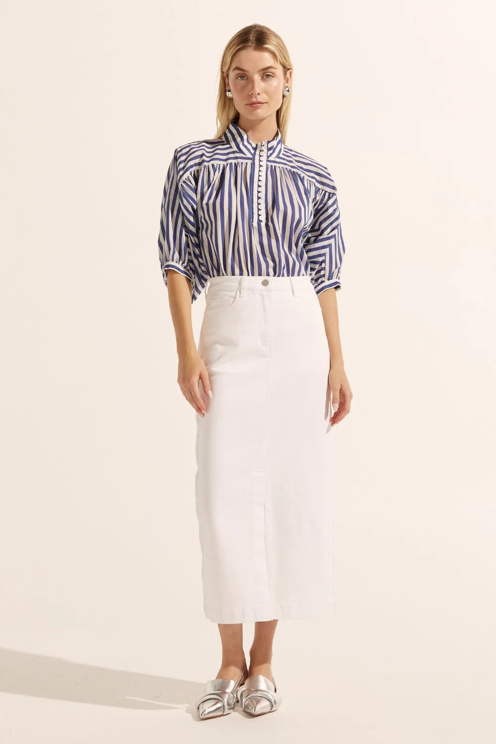 Adage Top Navy Stripe