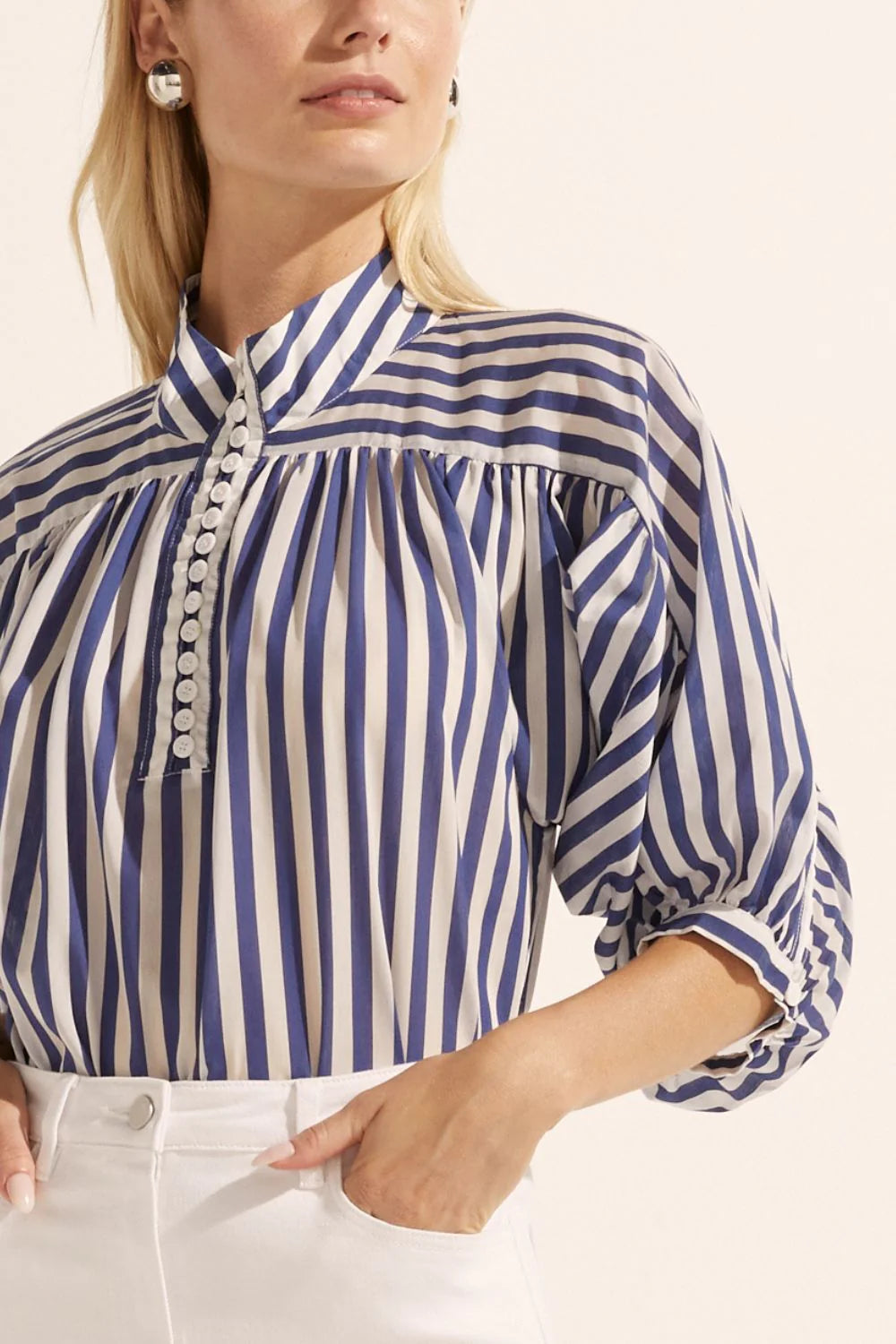 Adage Top Navy Stripe