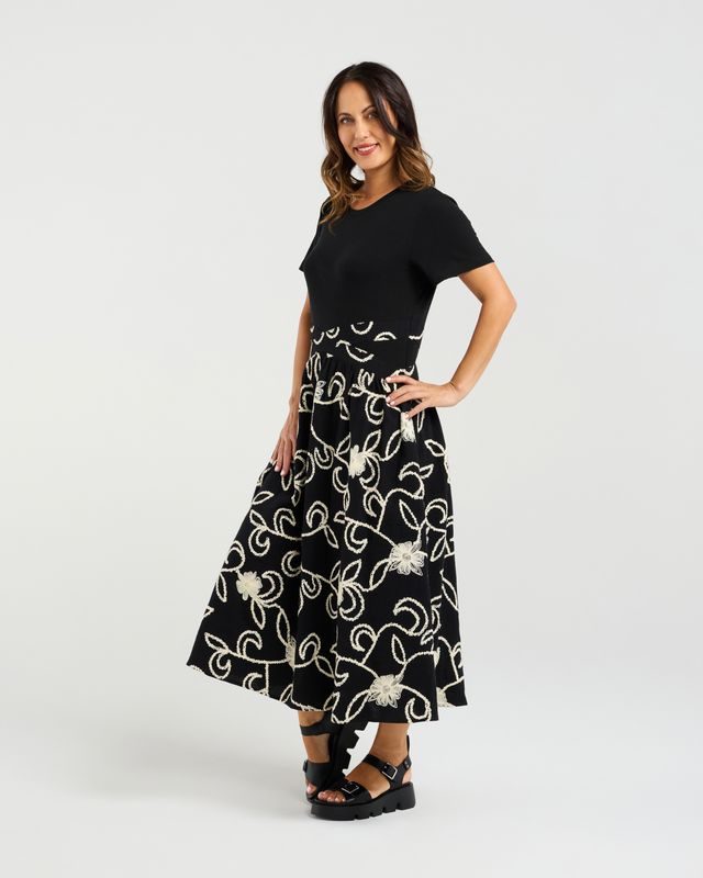Delilah Dress Black/Folk