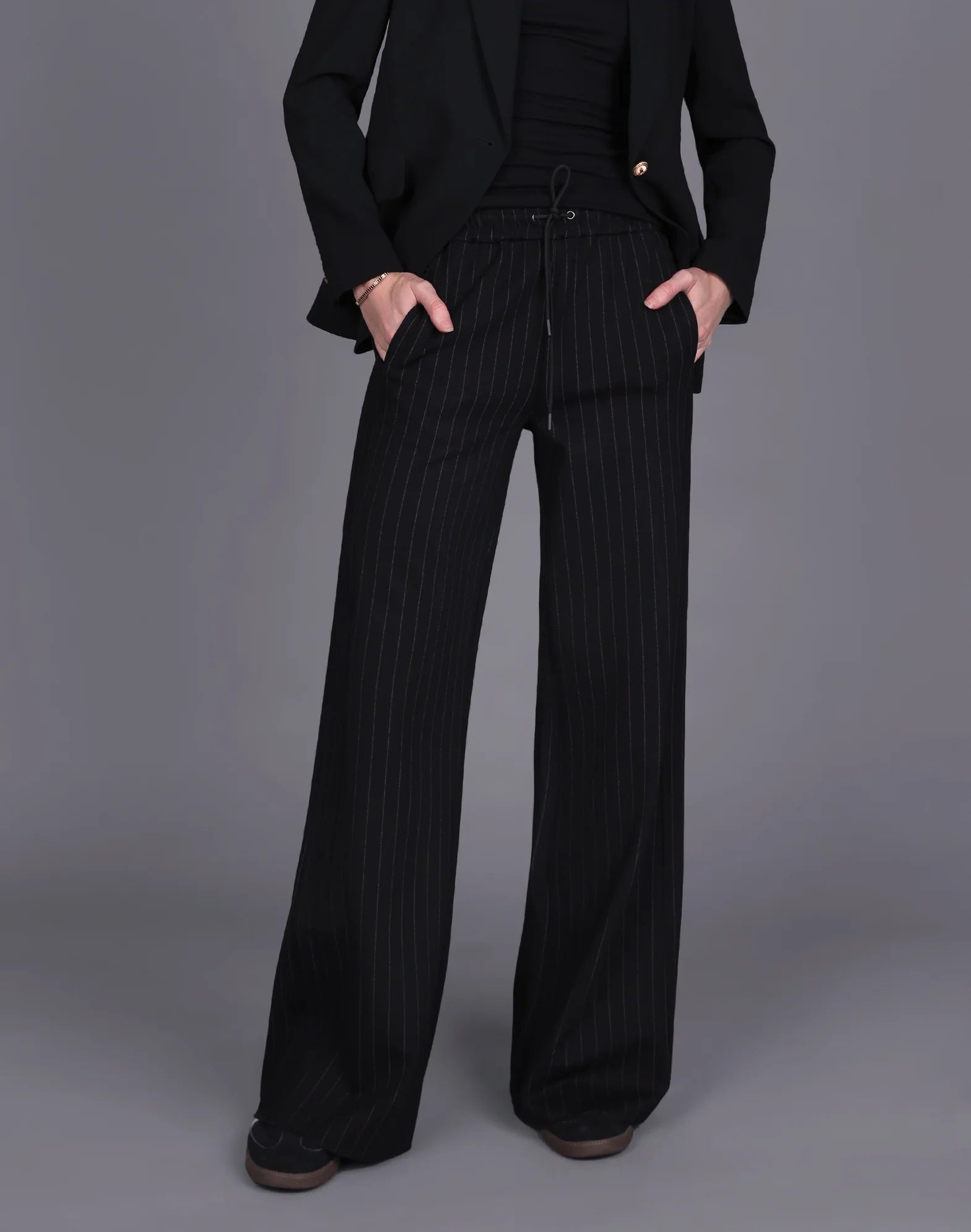 Knit pinstripe lux pant