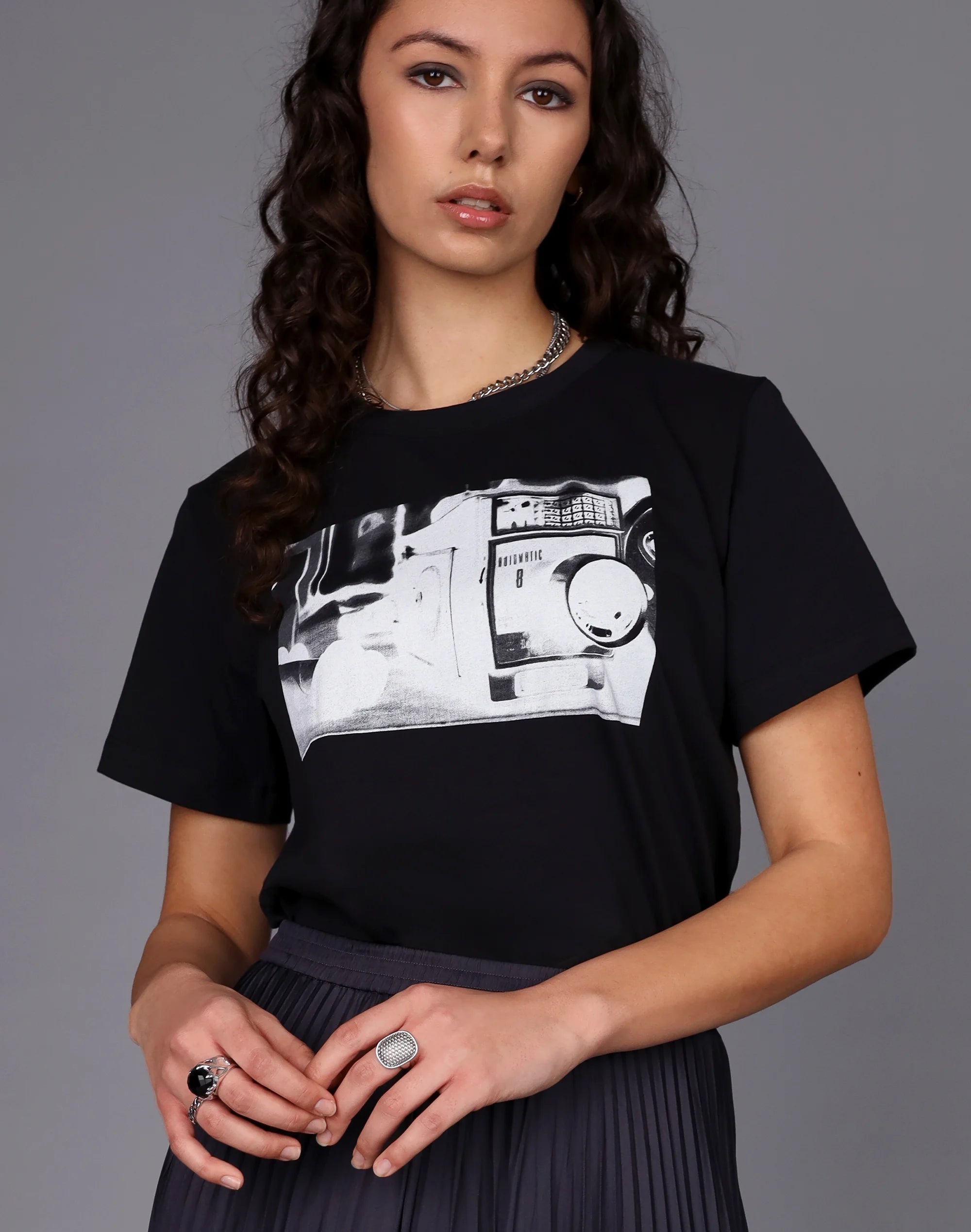 Lights Camera Tee Black