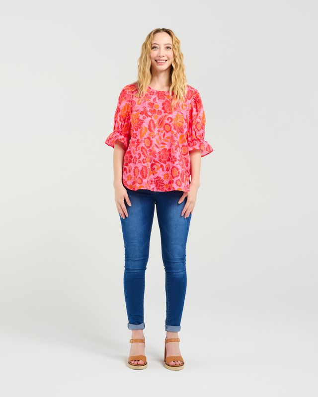 Sadie Top Abstract Blush