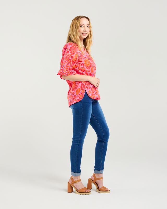 Sadie Top Abstract Blush