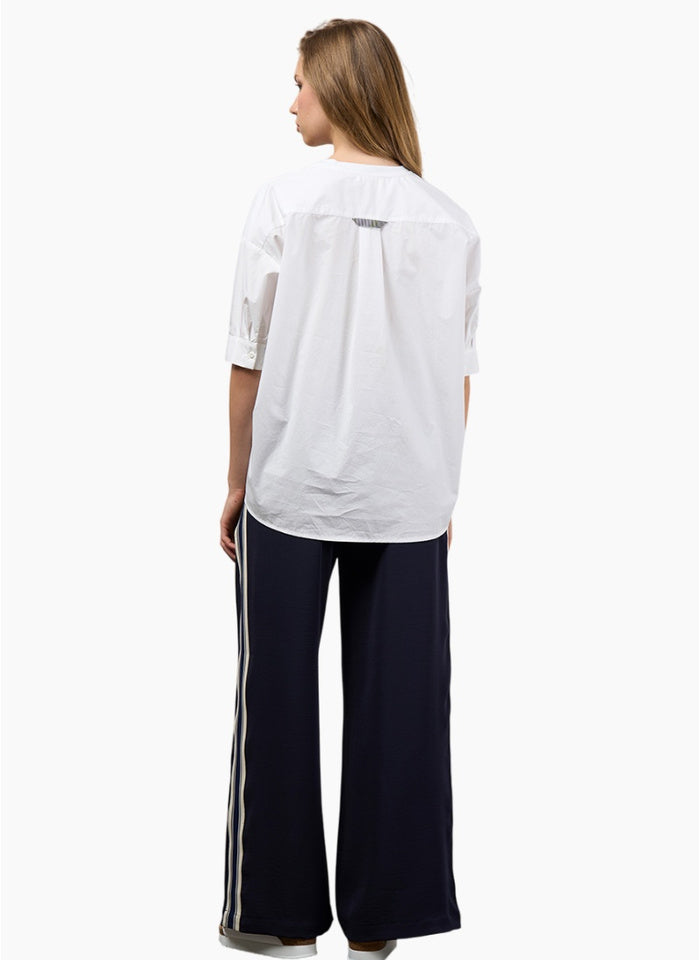 Mixed Media Top - white